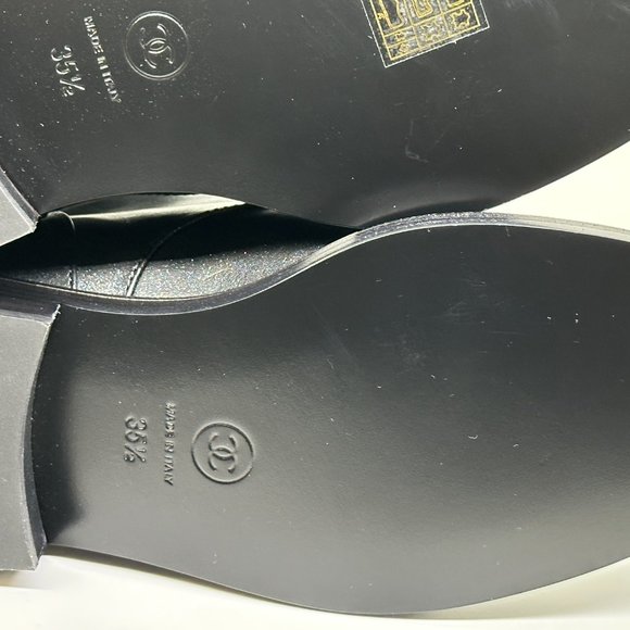 CHANEL 20A Iridescent Leather CC Cap Toe Lace Up Combat Ankle Booties Boots - Picture 12 of 16